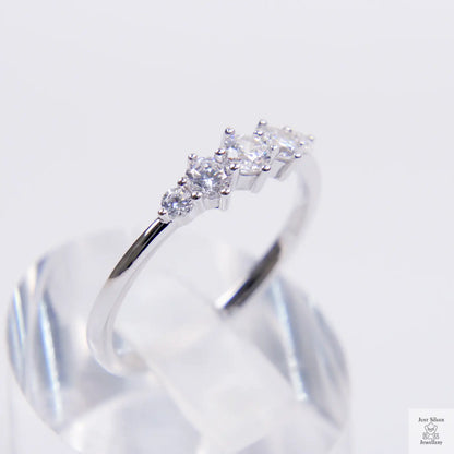 Silver Trilogy Natural Zircon Eternity Ring Just Silver Jewellery