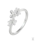 Silver Twin Flower Ring Just Silver Jewellery