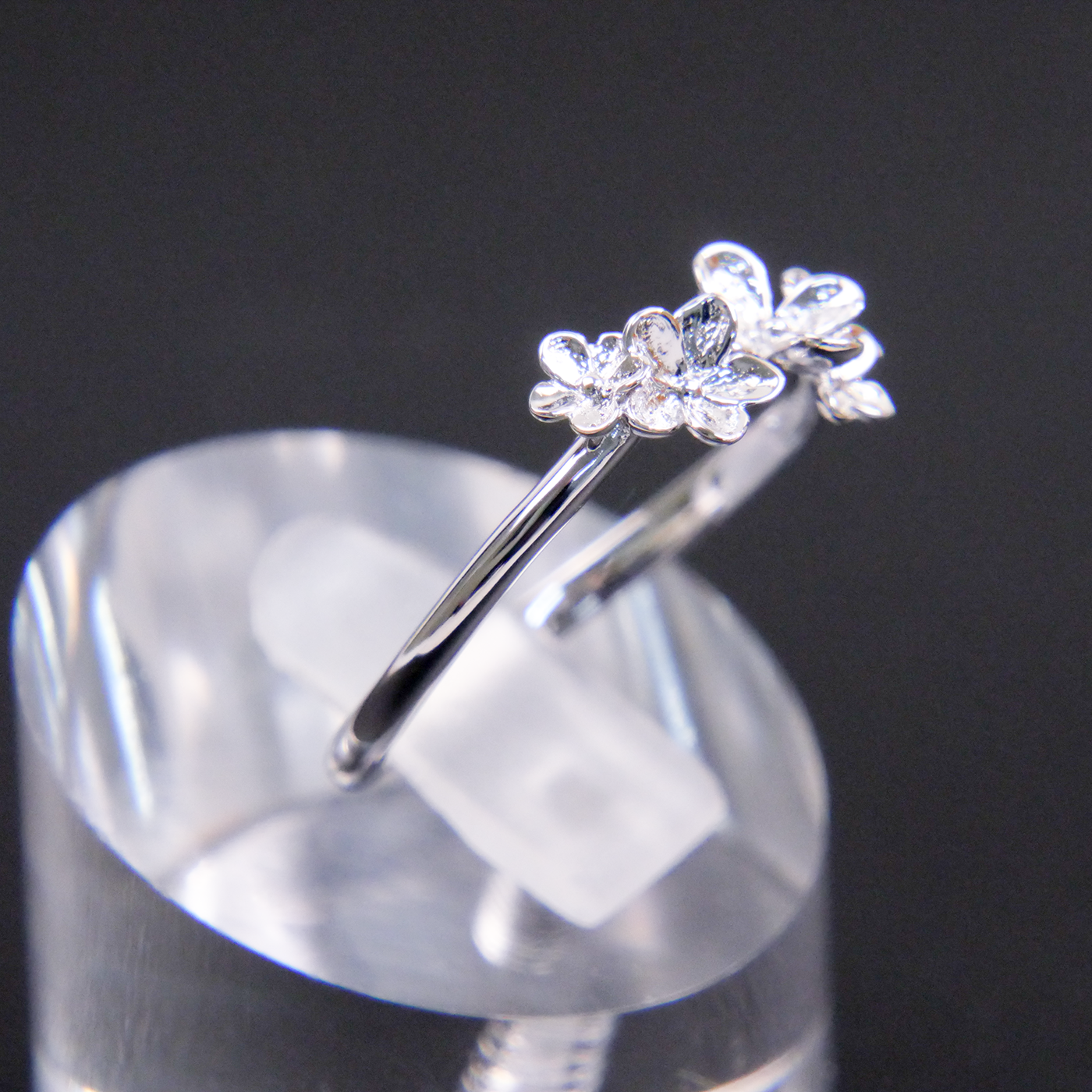 Silver Twin Flower Ring