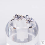 Silver Twin Flower Ring Just Silver Jewellery