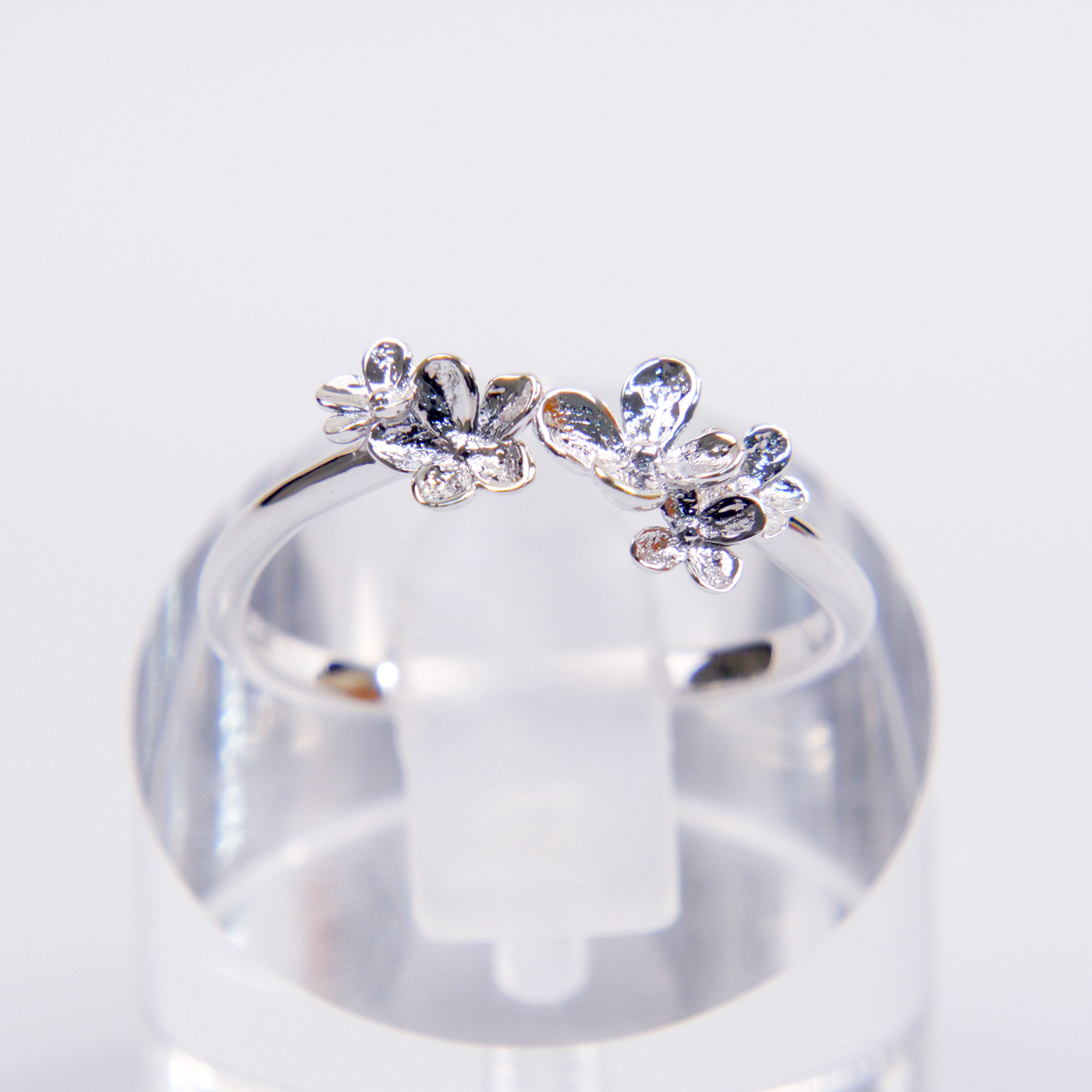 Silver Twin Flower Ring