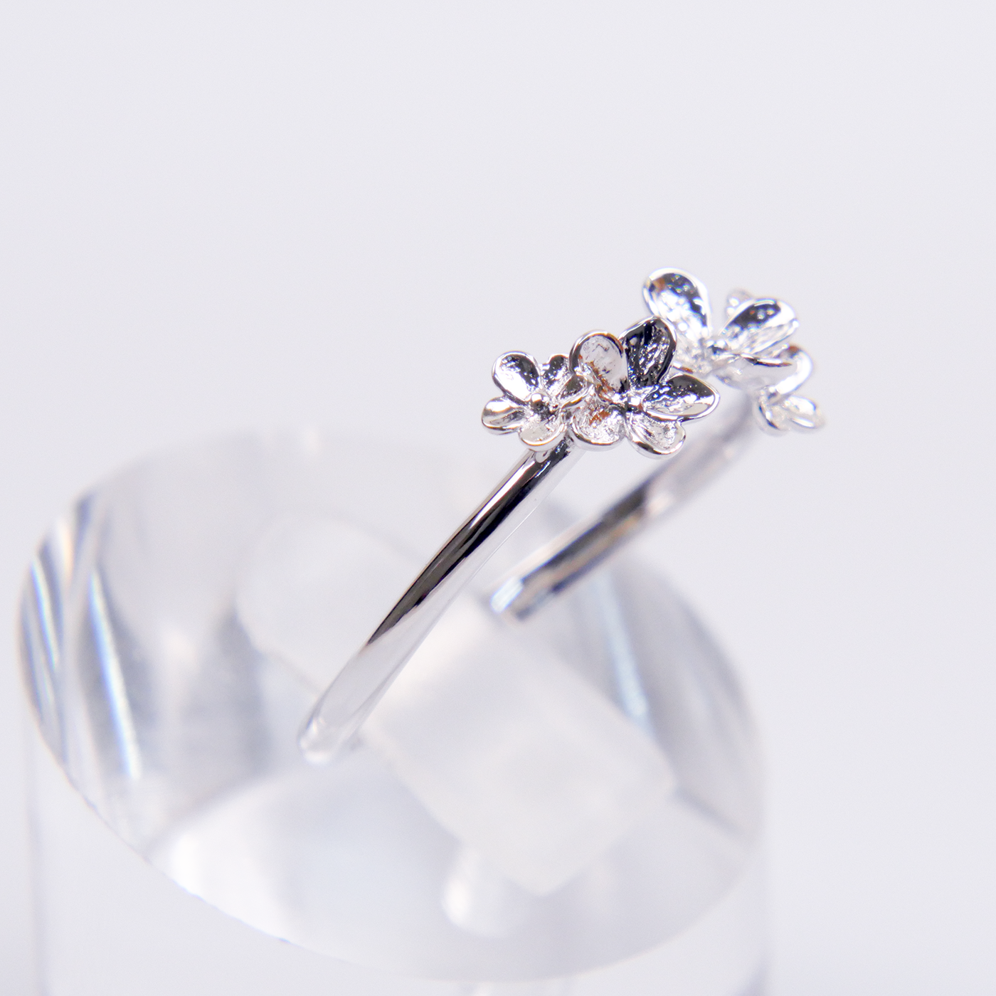Silver Twin Flower Ring