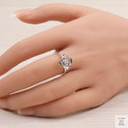 Silver Natural Zircon Flower Ring Just Silver Jewellery