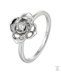 Silver Natural Zircon Flower Ring Just Silver Jewellery