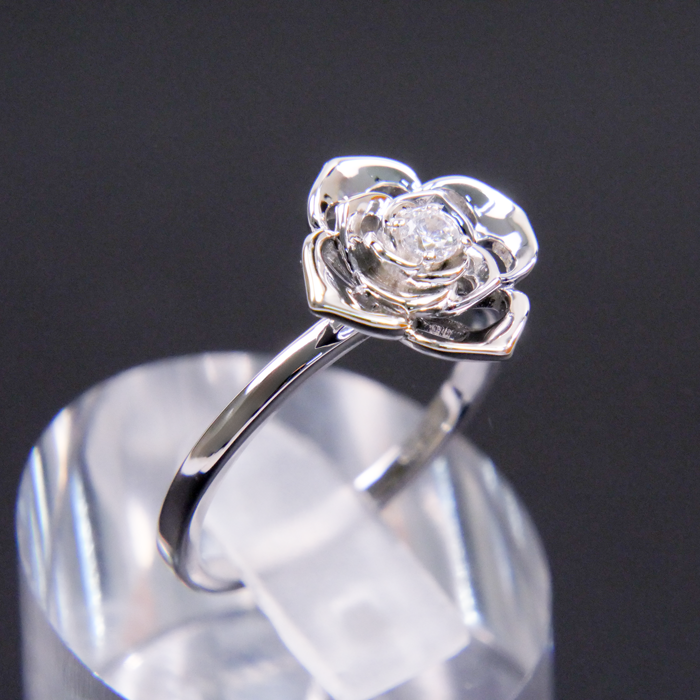 Silver Natural Zircon Flower Ring