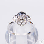 Silver Natural Zircon Flower Ring Just Silver Jewellery