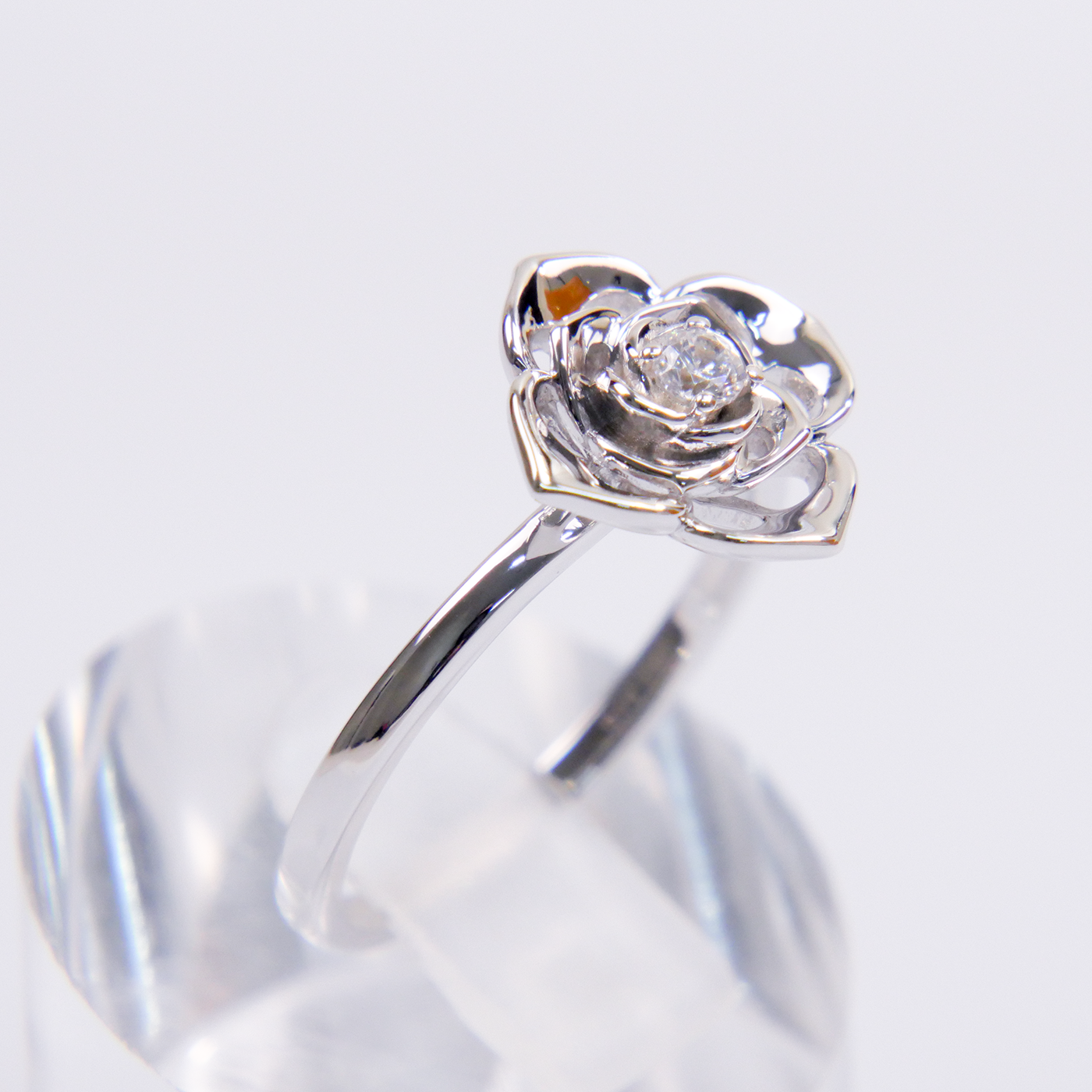 Silver Natural Zircon Flower Ring
