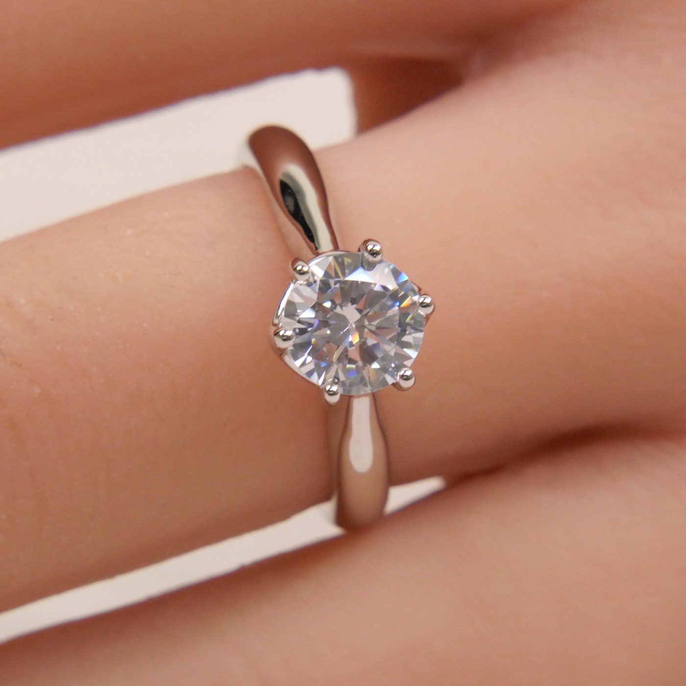 Silver Natural Zircon Solitaire Ring