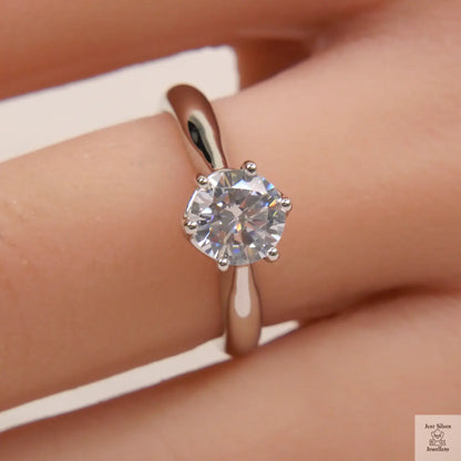 Silver Natural Zircon Solitaire Ring Just Silver Jewellery