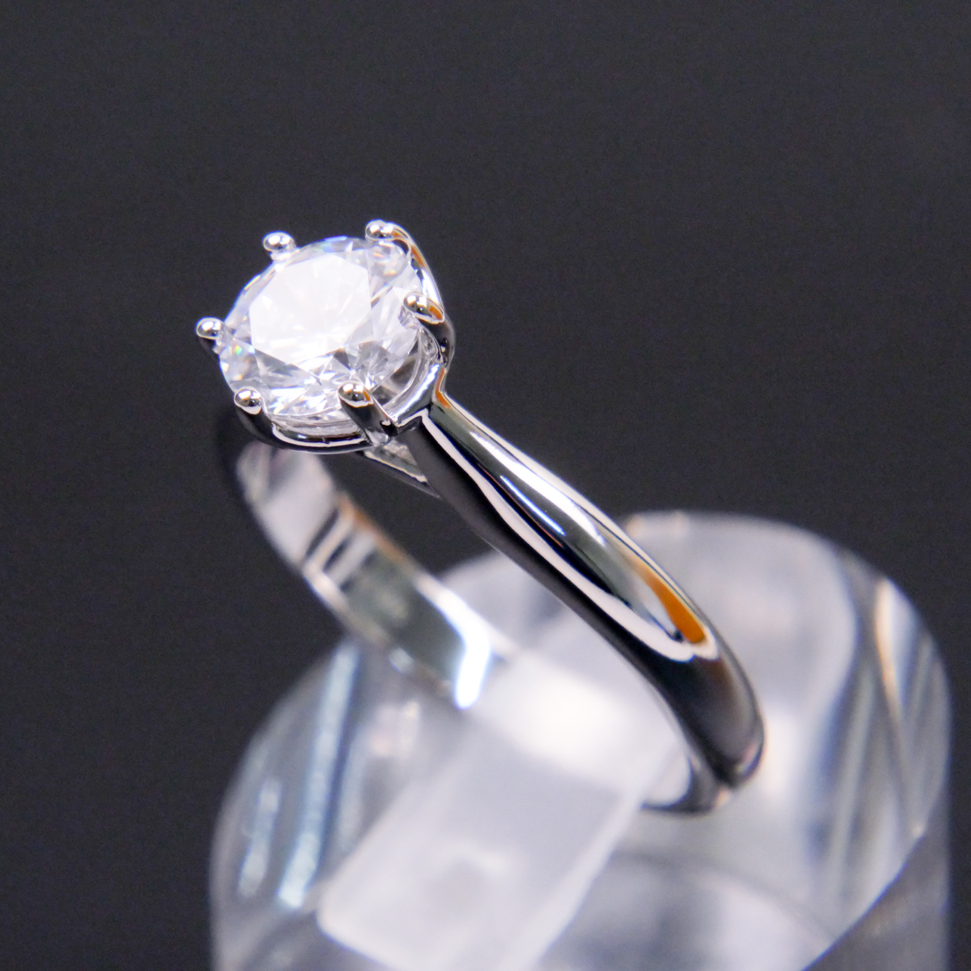 Silver Natural Zircon Solitaire Ring