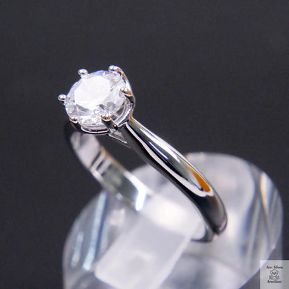 Silver Natural Zircon Solitaire Ring Just Silver Jewellery