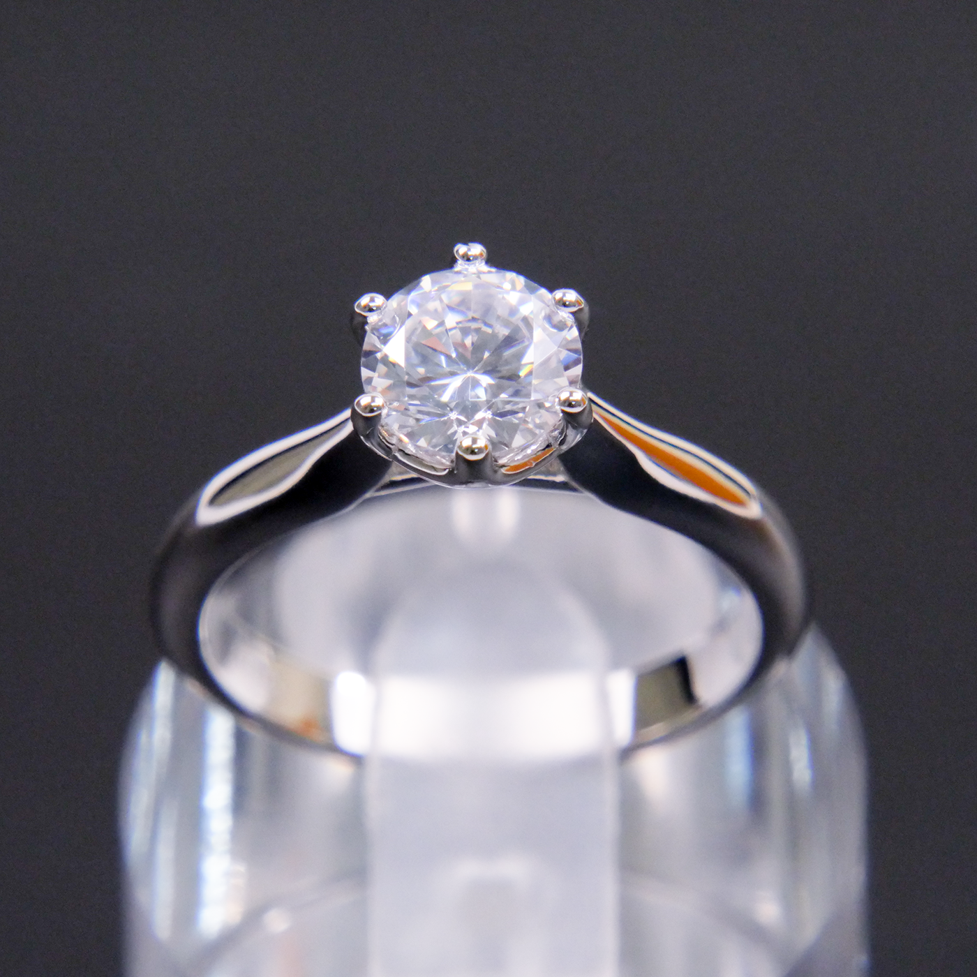 Silver Natural Zircon Solitaire Ring