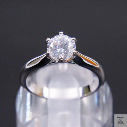 Silver Natural Zircon Solitaire Ring Just Silver Jewellery