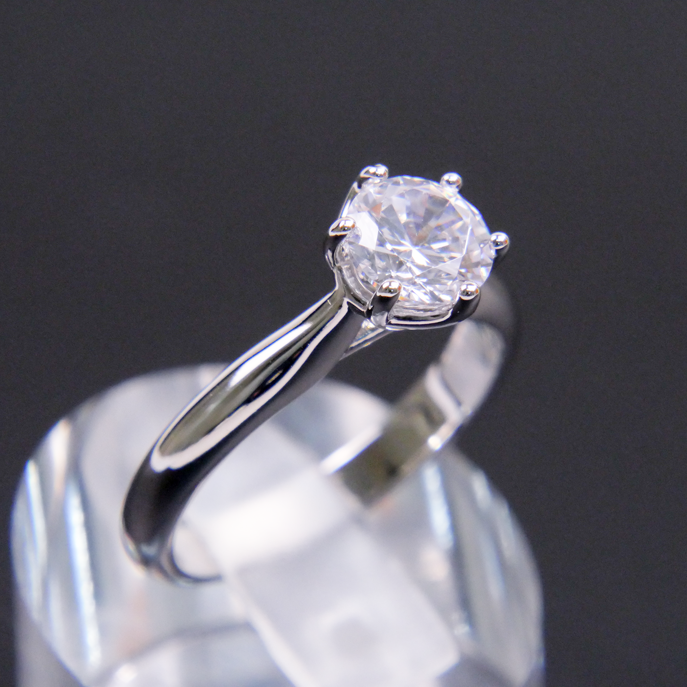 Silver Natural Zircon Solitaire Ring