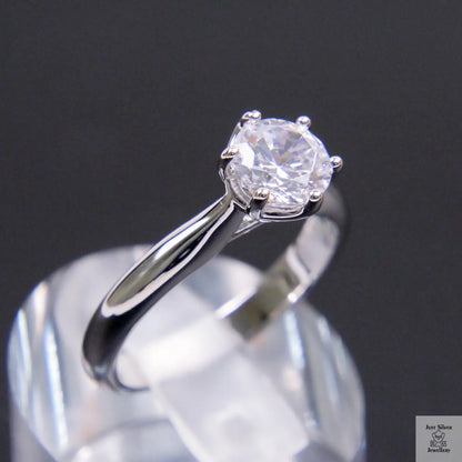 Silver Natural Zircon Solitaire Ring Just Silver Jewellery