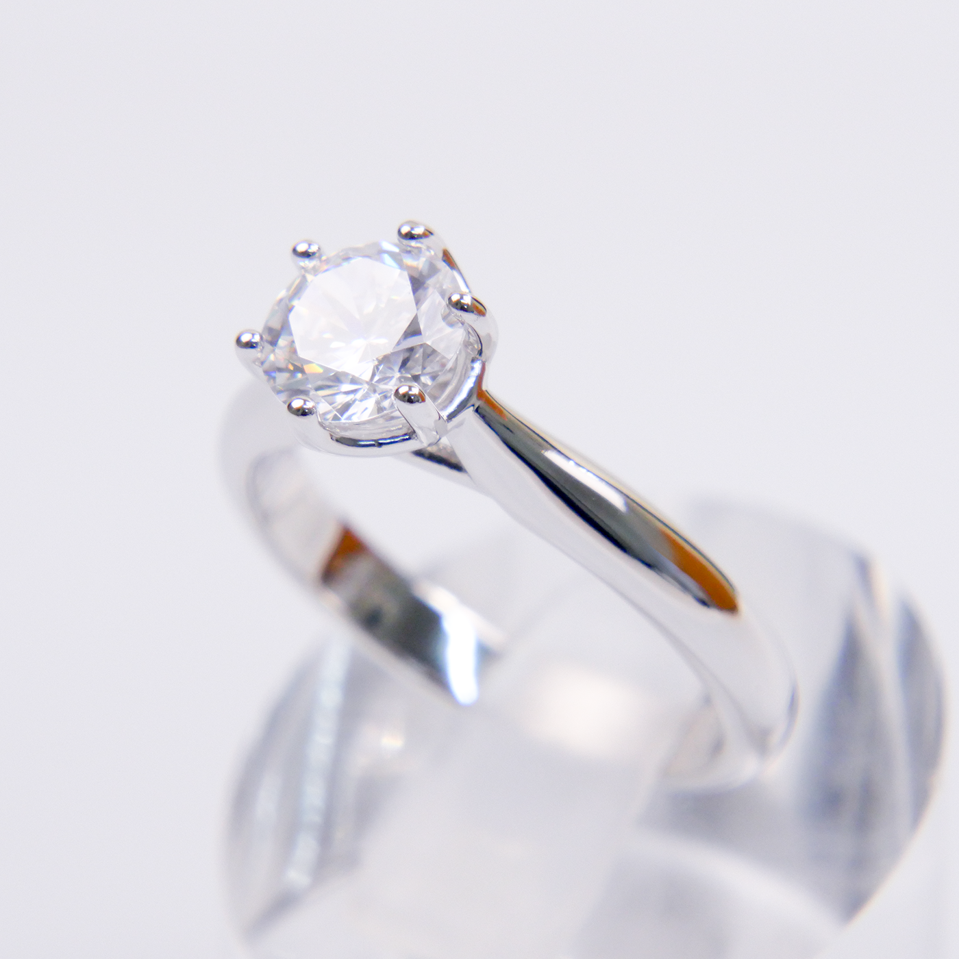 Silver Natural Zircon Solitaire Ring