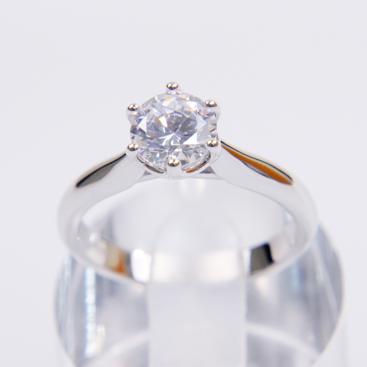 Silver Natural Zircon Solitaire Ring