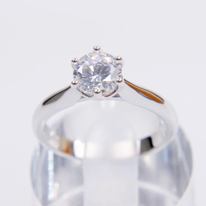 Silver Natural Zircon Solitaire Ring Just Silver Jewellery