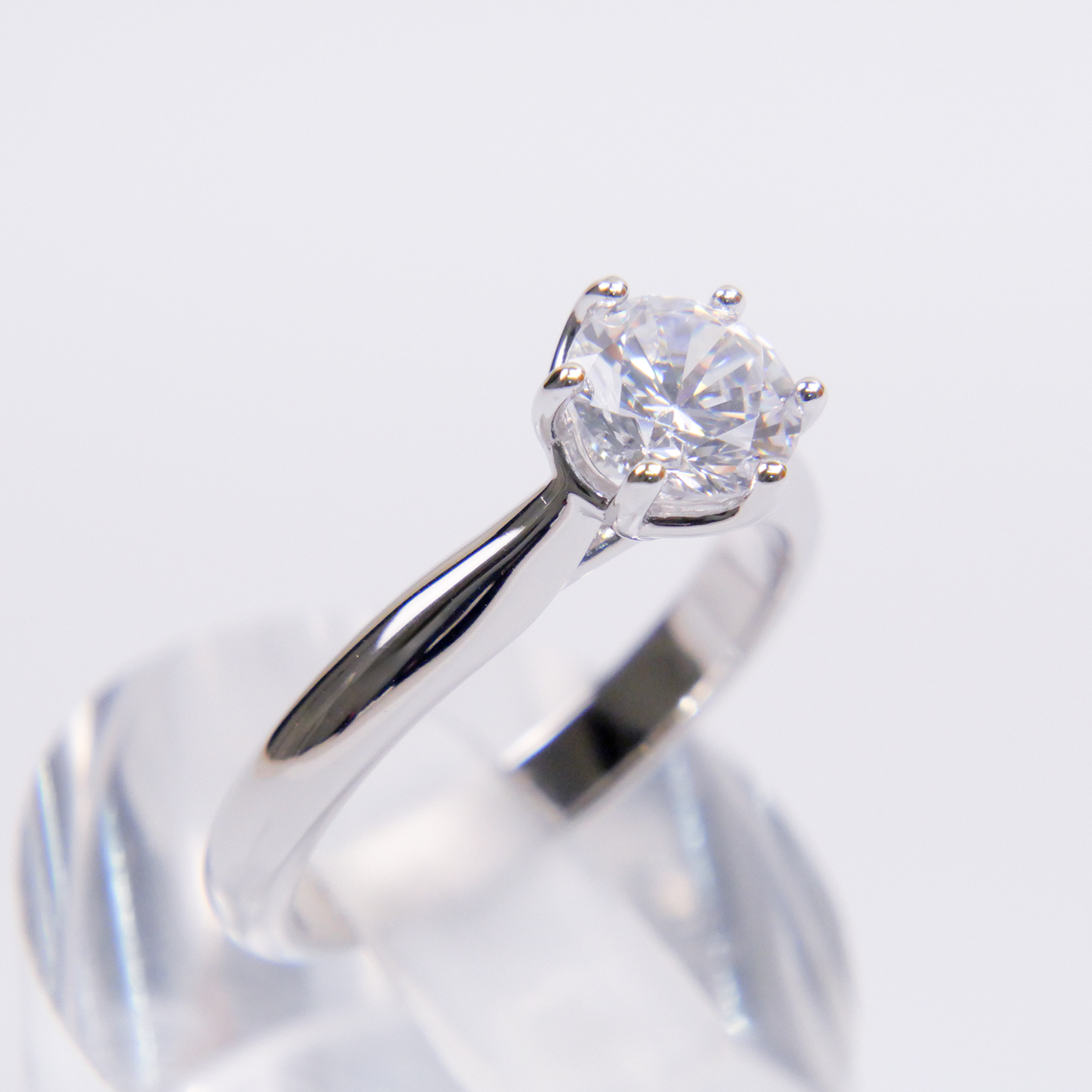 Silver Natural Zircon Solitaire Ring