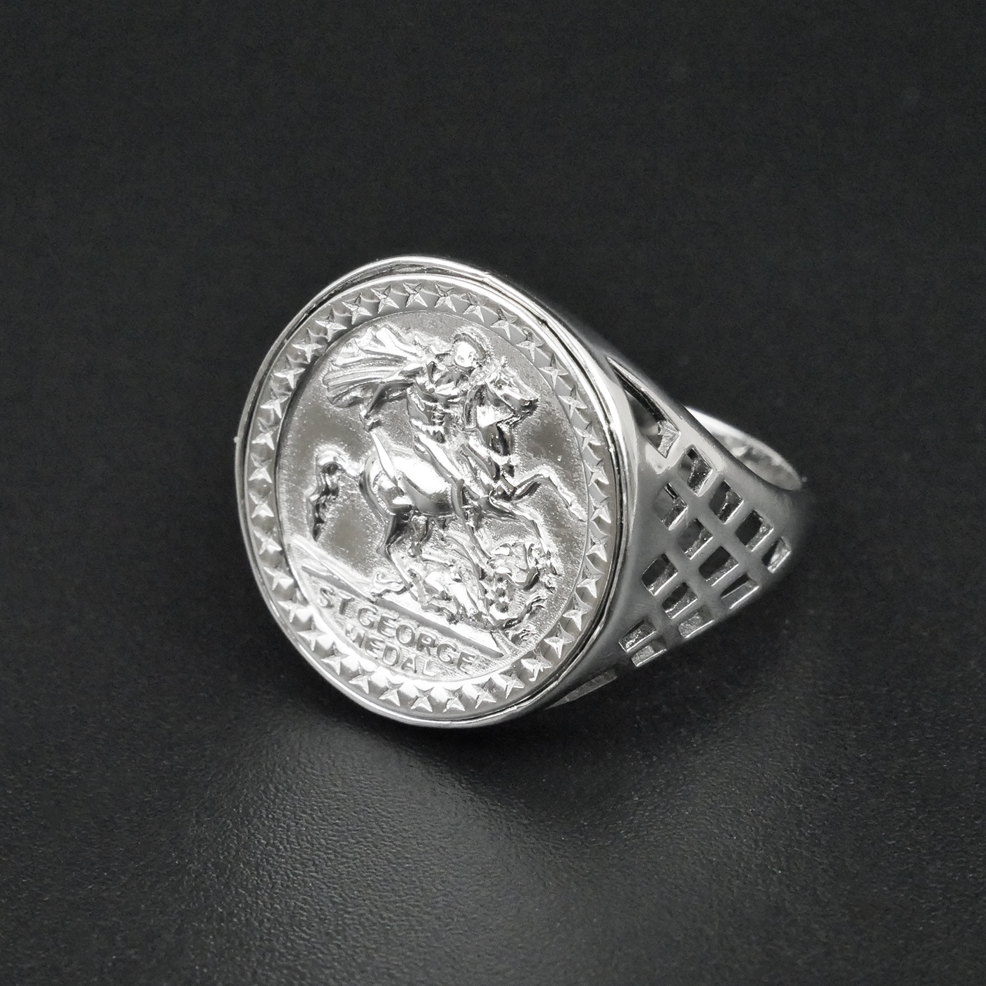 Silver "St George" Gents Ring