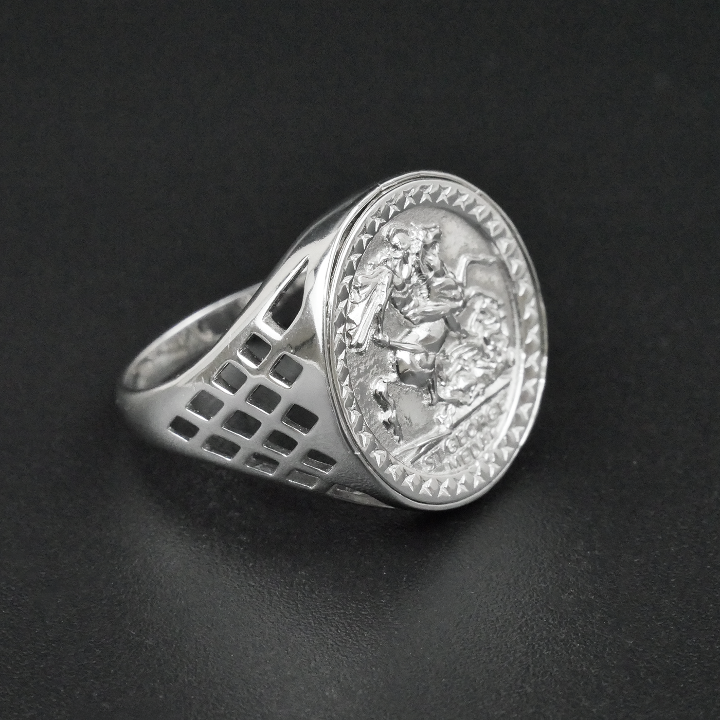 Silver "St George" Gents Ring