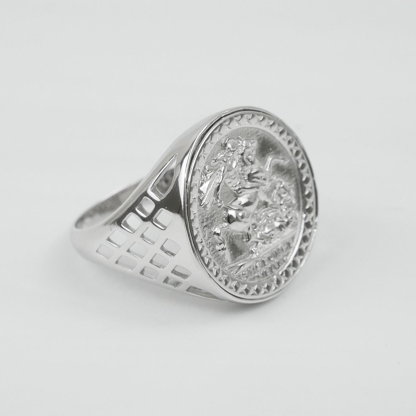 Silver "St George" Gents Ring