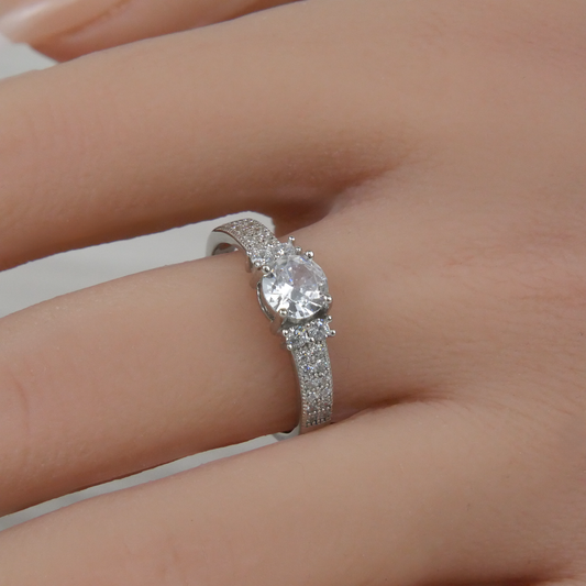 Silver White Zirconia Ring
