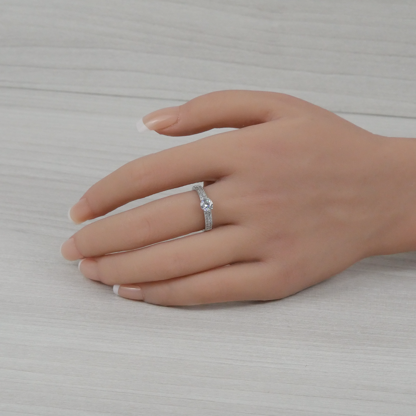 Silver White Zirconia Ring