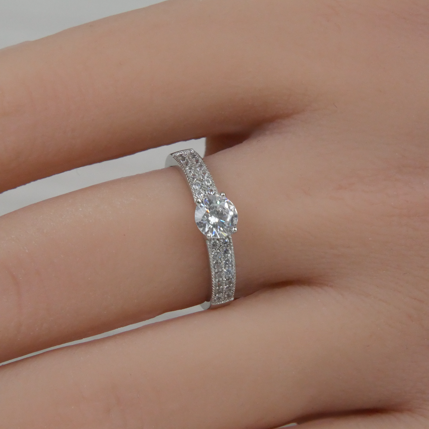 Silver White Zirconia Ring