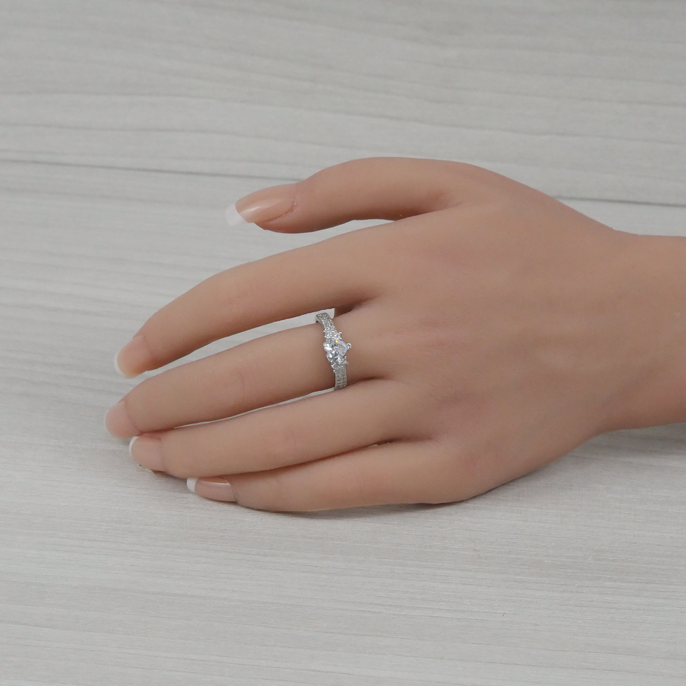 Silver Zirconia Heart Ring