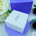 Silver Marquise cut white Zirconia Gem pendant Just Silver Jewellery 