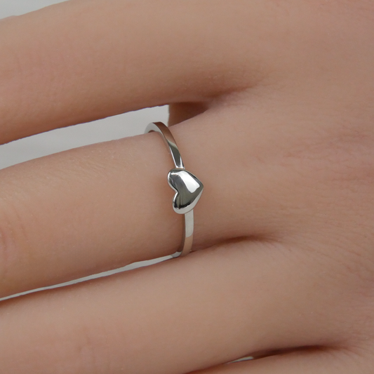 Silver Plain Heart Ring