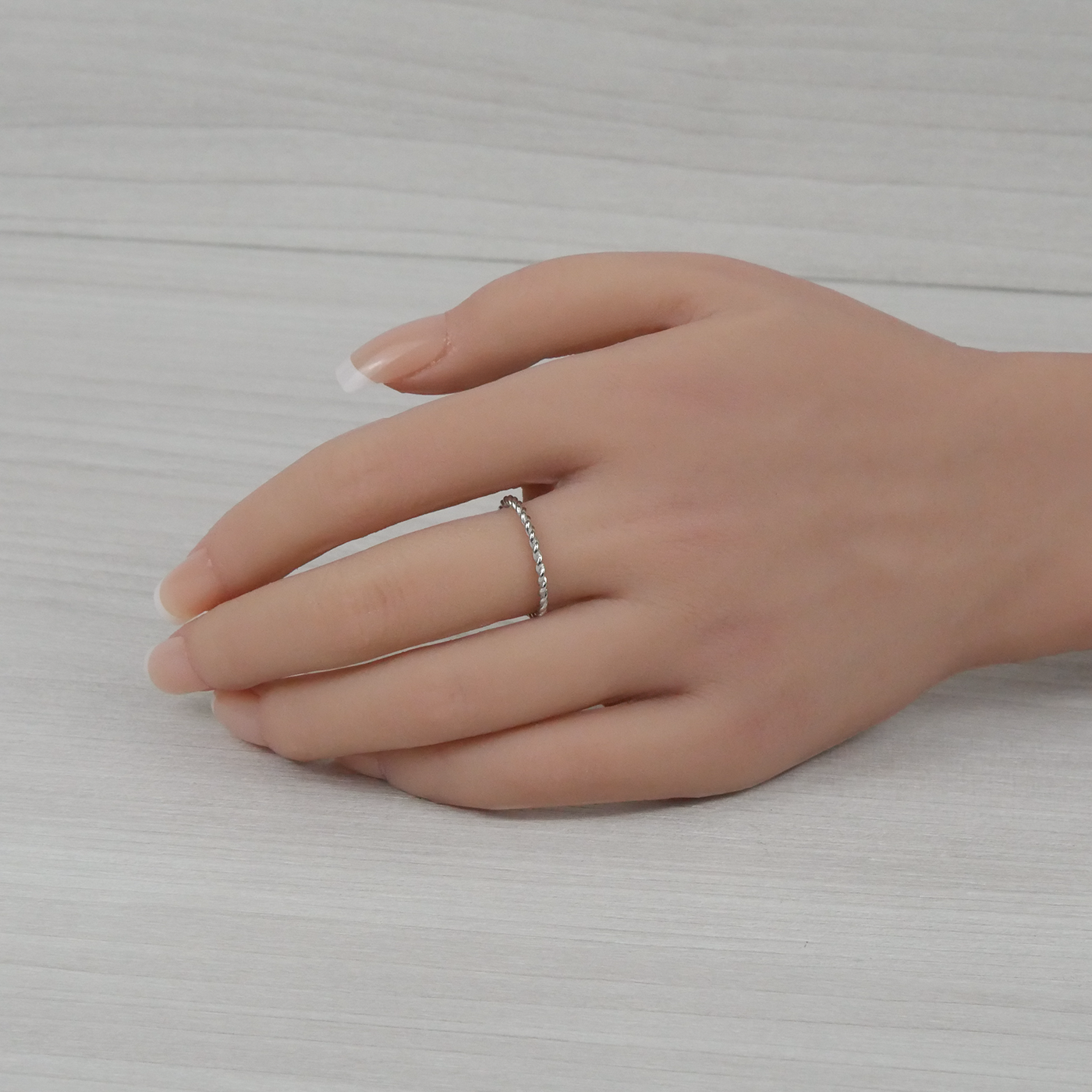 Silver Plain Rope Weave Ring