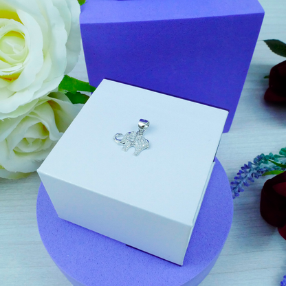 Silver "Elephant" White Zirconia Gemstones Just Silver Jewellery