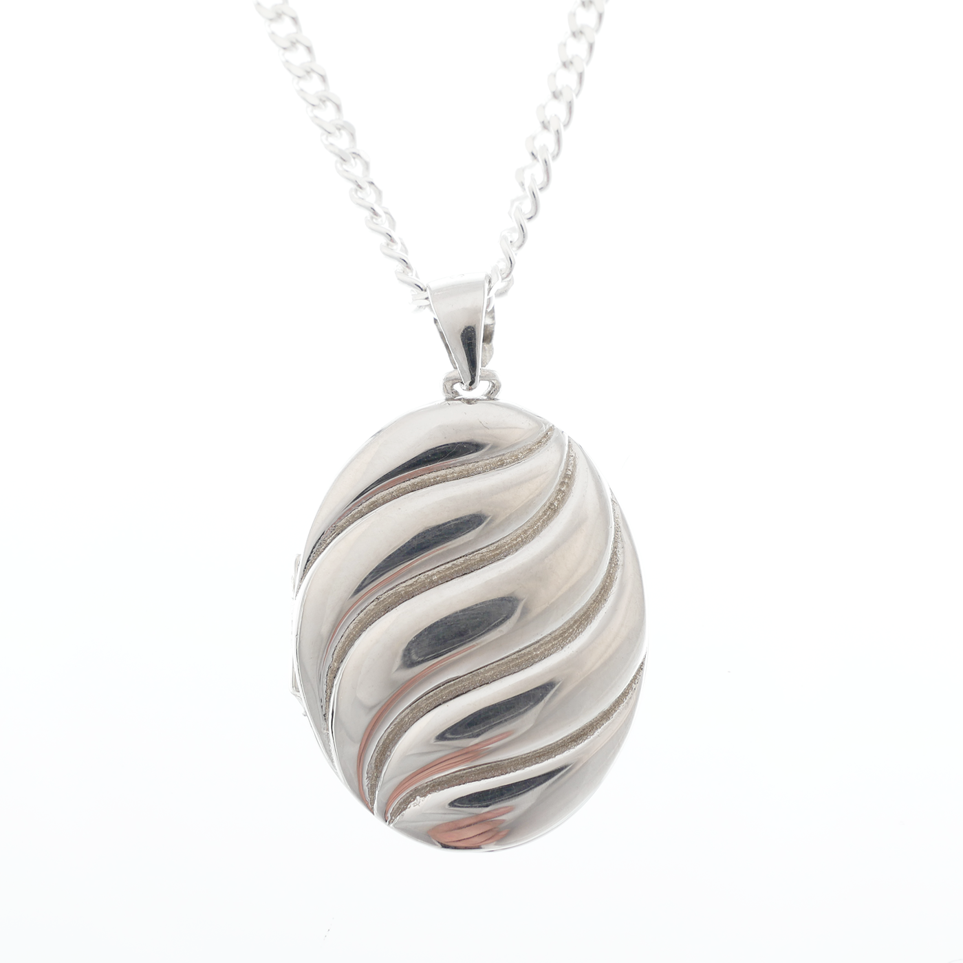 "Swirl" Oval Locket & chain