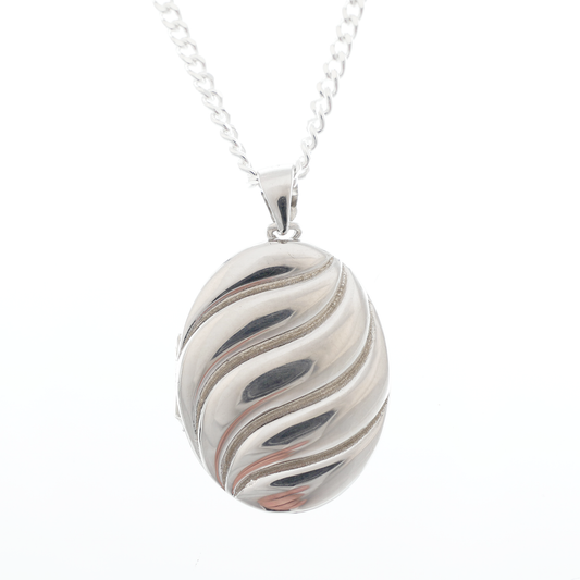 "Swirl" Oval Locket & chain