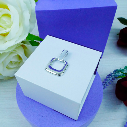Silver Loop pendant with Nacre Just Silver Jewellery