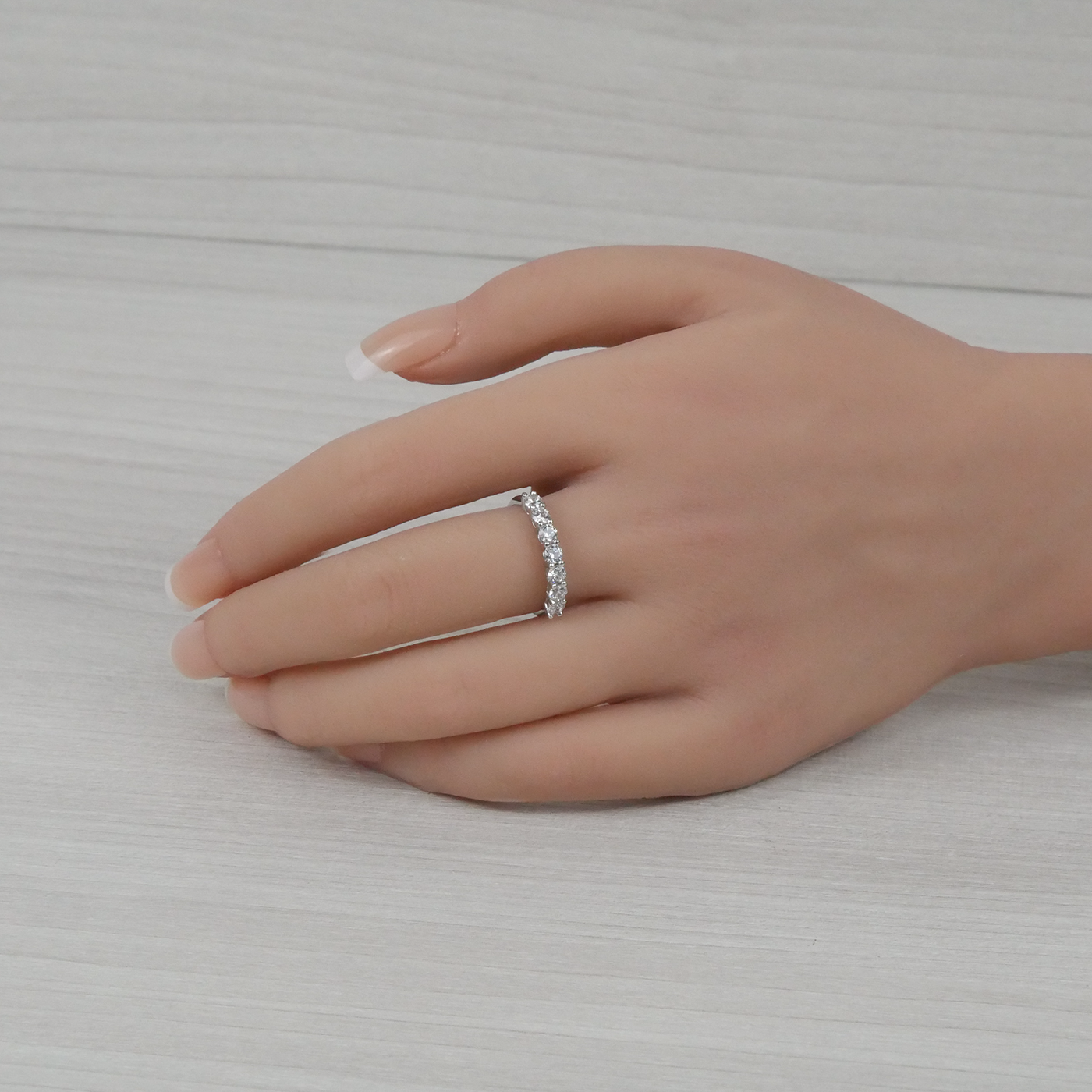 Silver White Zirconia eternity ring