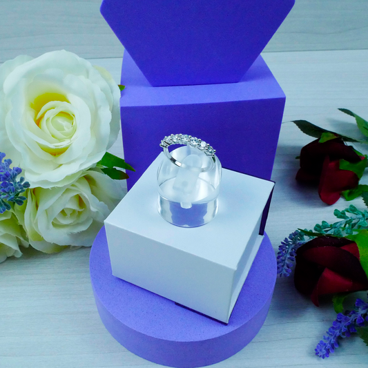 Silver White Zirconia eternity ring