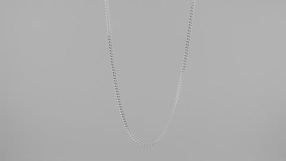 Fine Sterling Silver Curb Necklace (2.1mm)