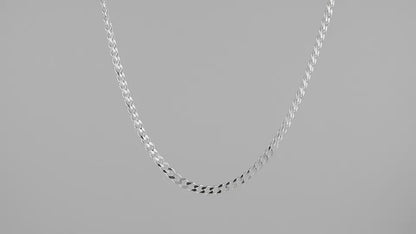 Solid Sterling Silver Curb Chain (4mm)