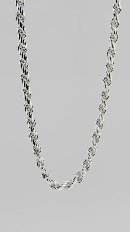 Solid Sterling Silver Rope Chain (5.0mm)